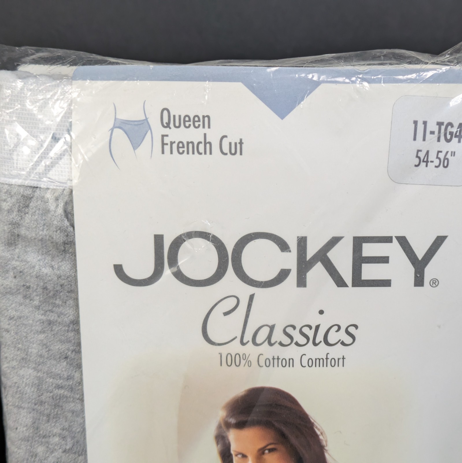 Jockey French Cut Q159 High Cut 1pr Sz 11 Cotton 2000 Heather Gray Panties USA