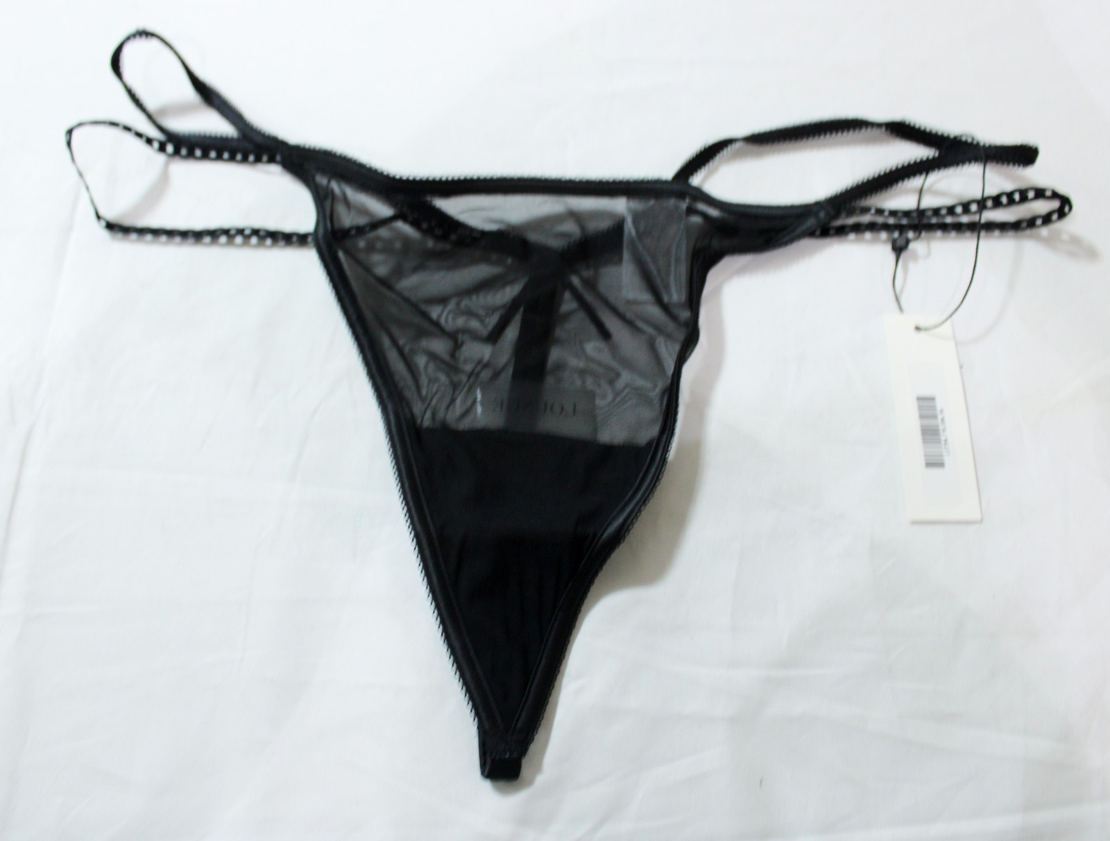 Lounge Women’s Sheer Mesh Vida Slip Dress G-String Panty ZG3 Black Medium NWT