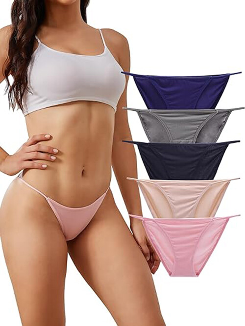 6 Packs Lot Sexy Women’s Low-Rise String Bikini Panty Stretch Briefs Panties