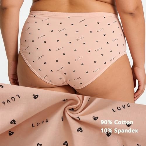 Womens Underwear Cotton Plus Size Briefs XL-5XL X-Large 6 Pack Multicolor