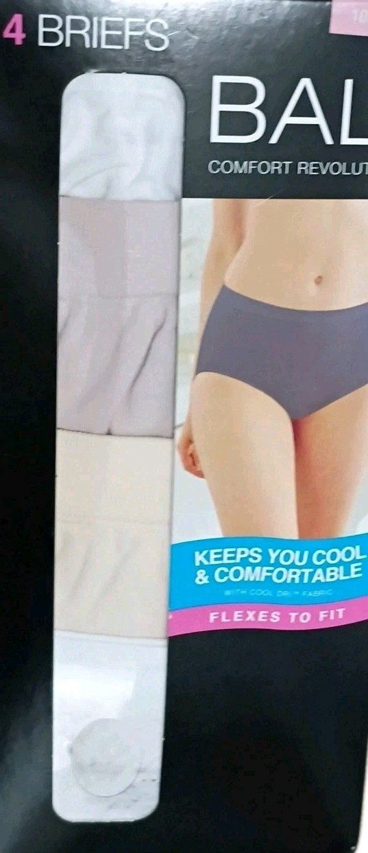 BALI Comfort Revolution 4 Pr Seamless Comfy Stretch Briefs NEW In Box Size 10/11