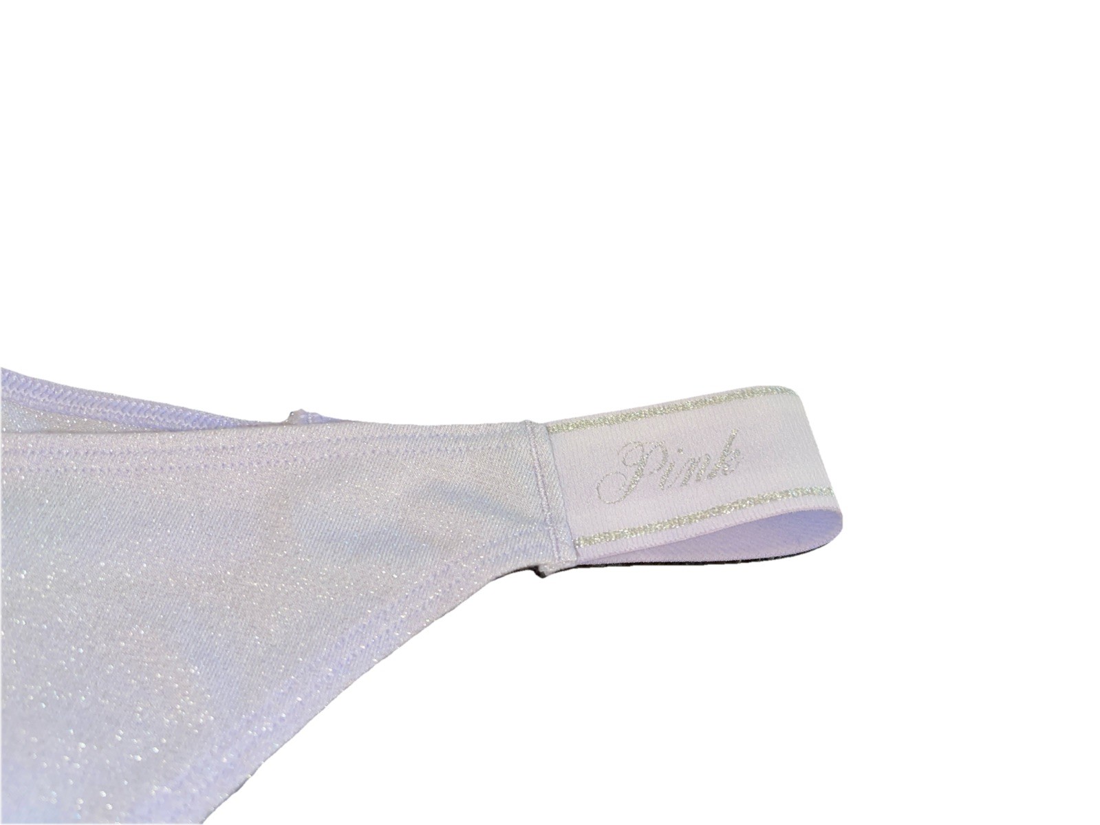 Victoria’s Secret Pink Shimmer Thong Panty Lavender Sz. Large NWT