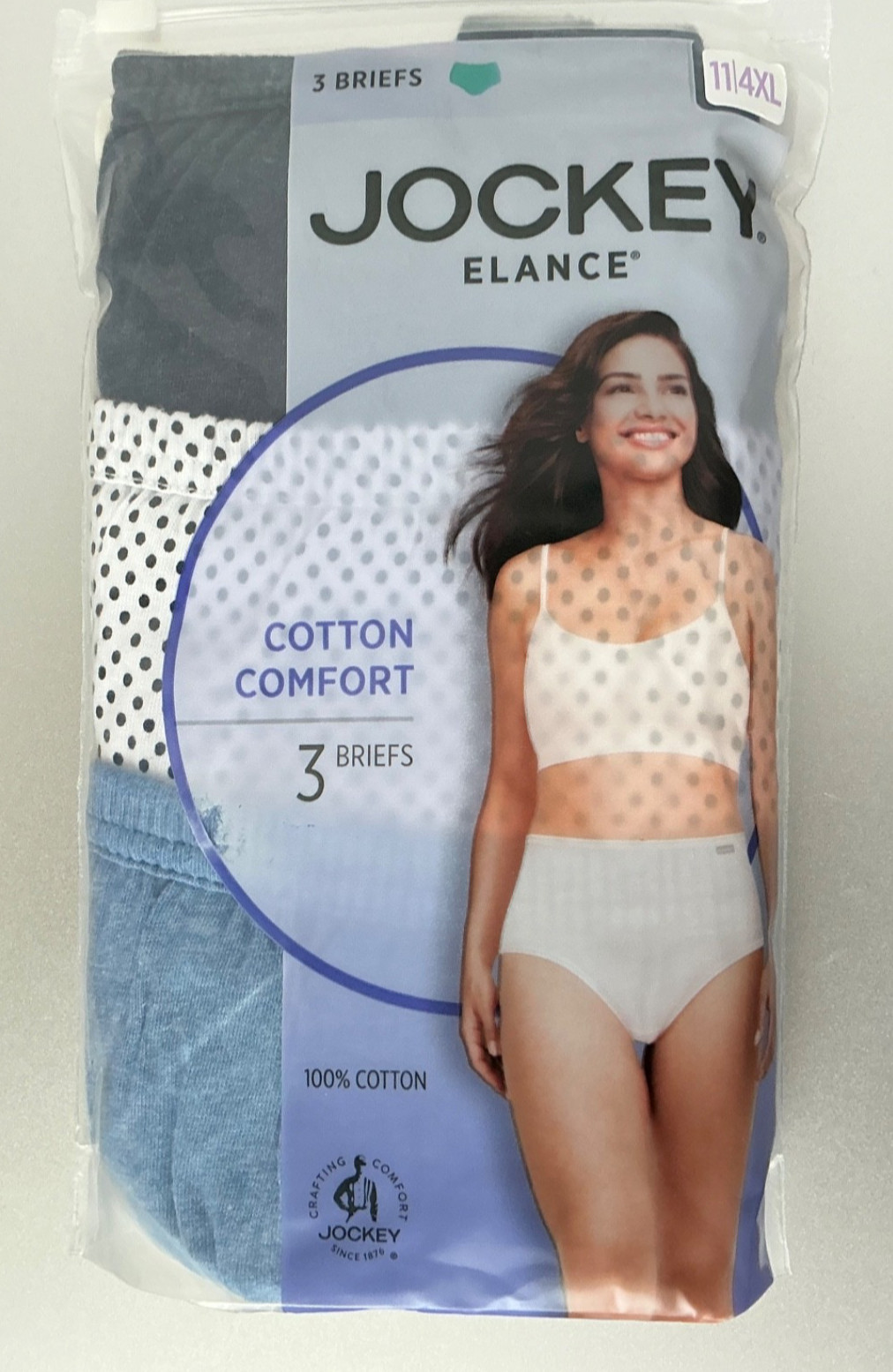 Jockey Elance Cotton Comfort Briefs Women’s Size 11 4XL