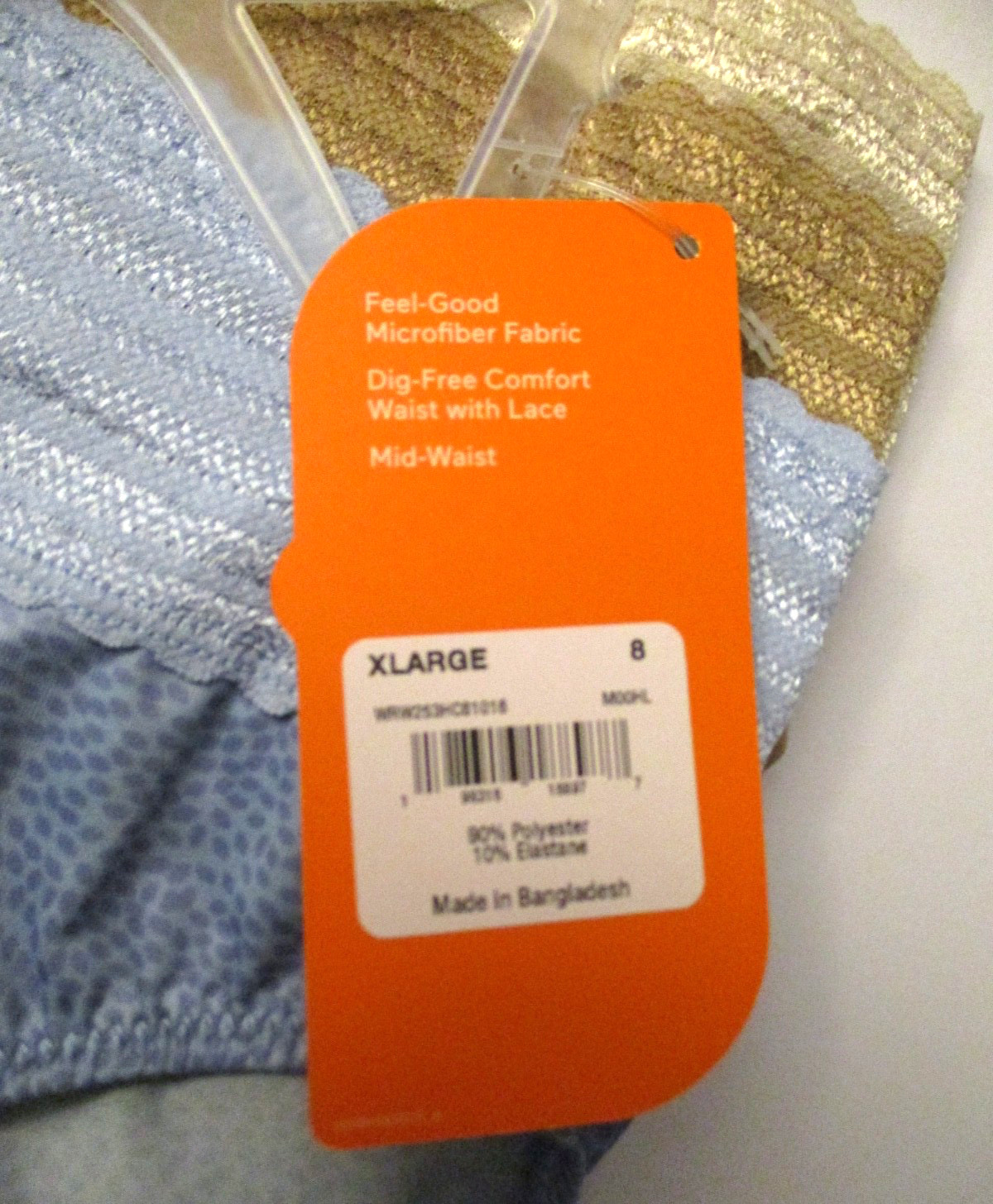 Warners Hi-Cut panties no pinching no problems mid waist 3-Pack size XL/8