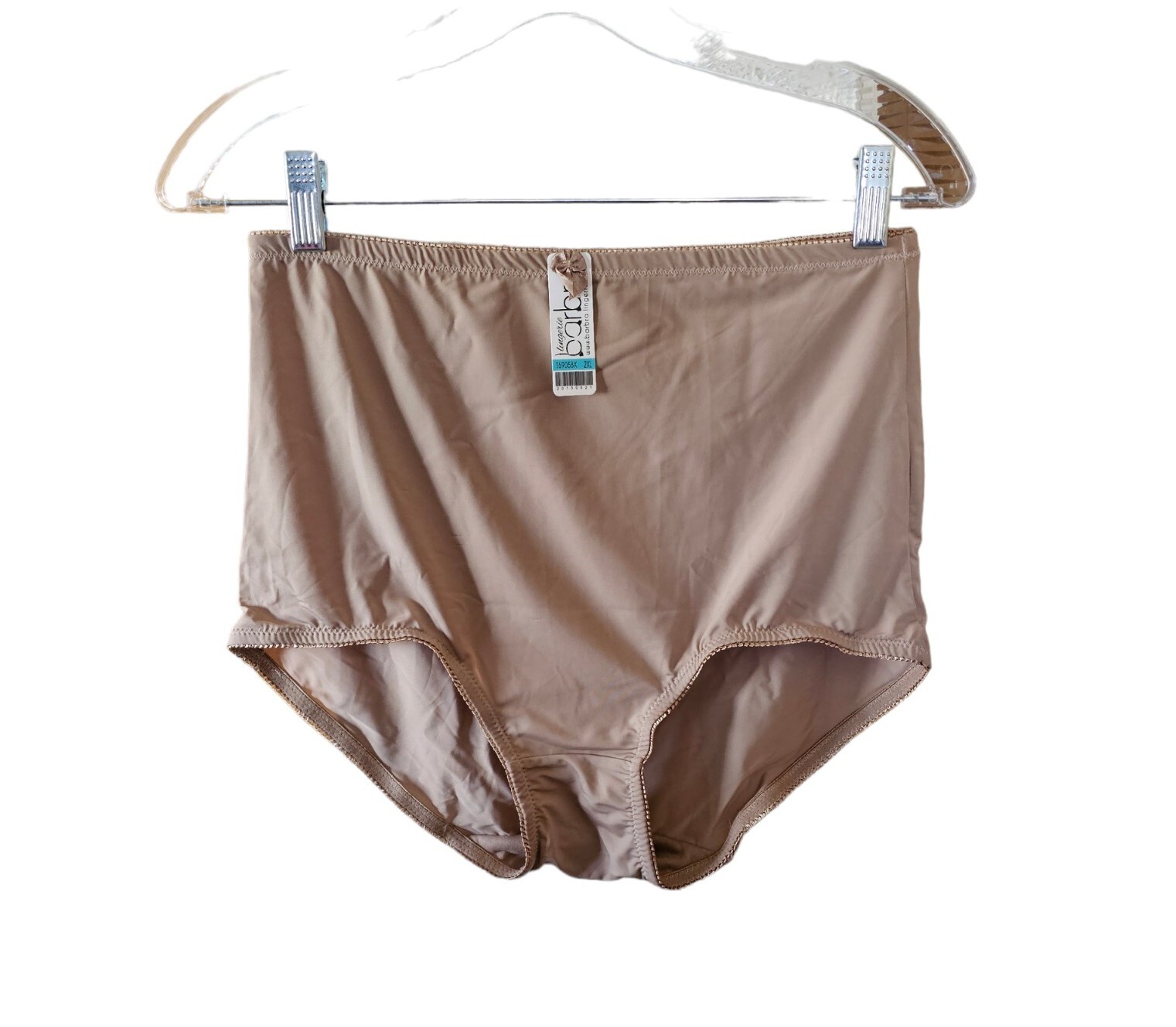 VTG Barbra Lingerie Womens High-Waist Light Tummy Control Panties 2XL Beige NWT