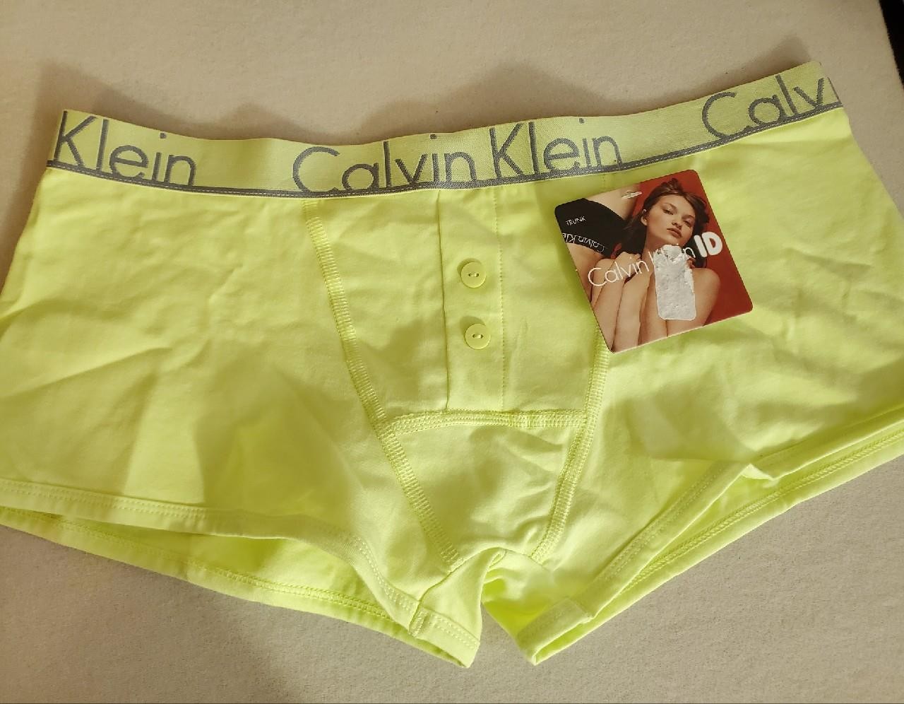 NWT CALVIN KLEIN ID COTTON BOYSHORT PANTIES QF1760 702 LOGO WAISTBAND CITRUS L