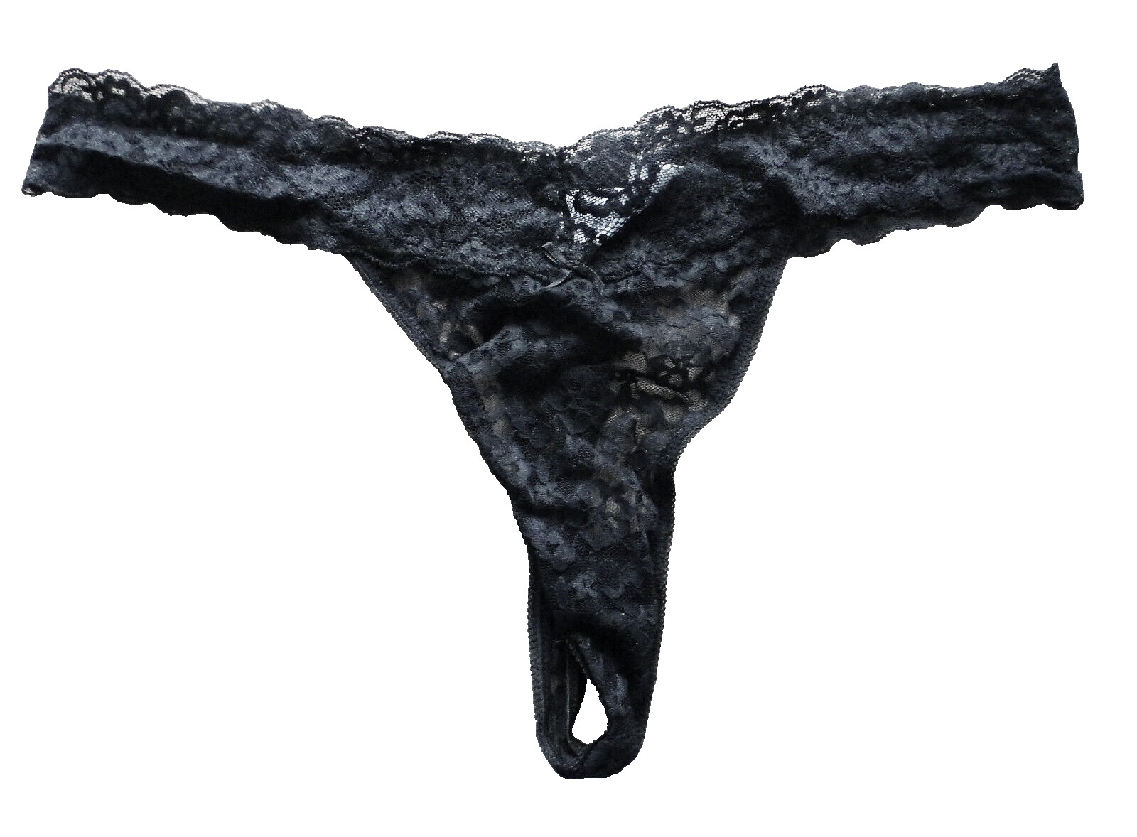 SEXY!!! SIMPLY STYLED SHEER BLACK STRETCH LACE BIKINI TANGA PANTIES XL NWOT