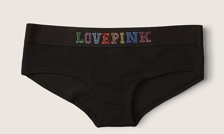 Victoria’s Secret PINK Hipster Bling Sparkle Shine Rainbow LOGO HTF XSSMXLXX NWT
