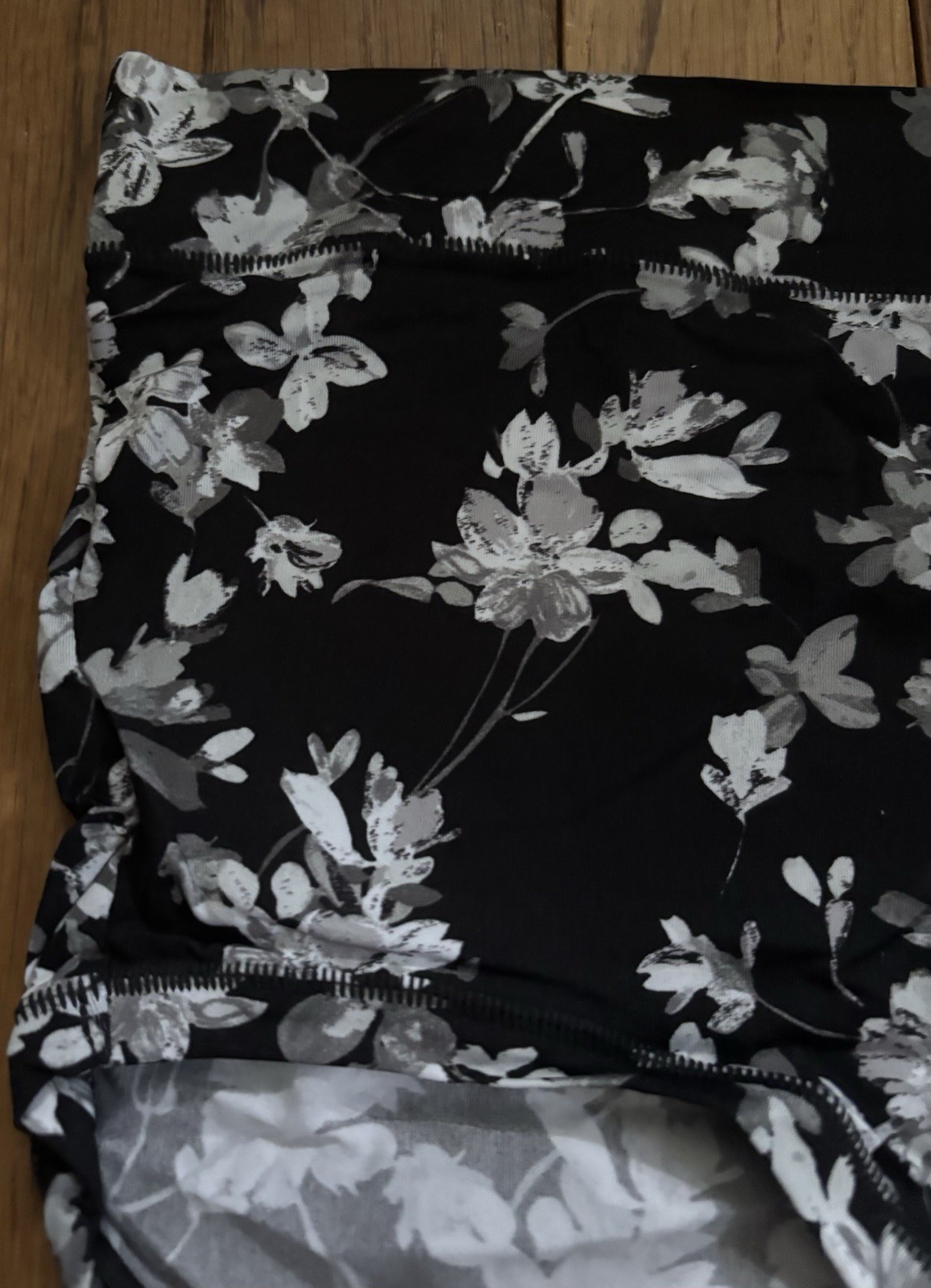 Plus Size 18/20 Lane Bryant Cacique Comfort Bliss Full Brief Black White Flower