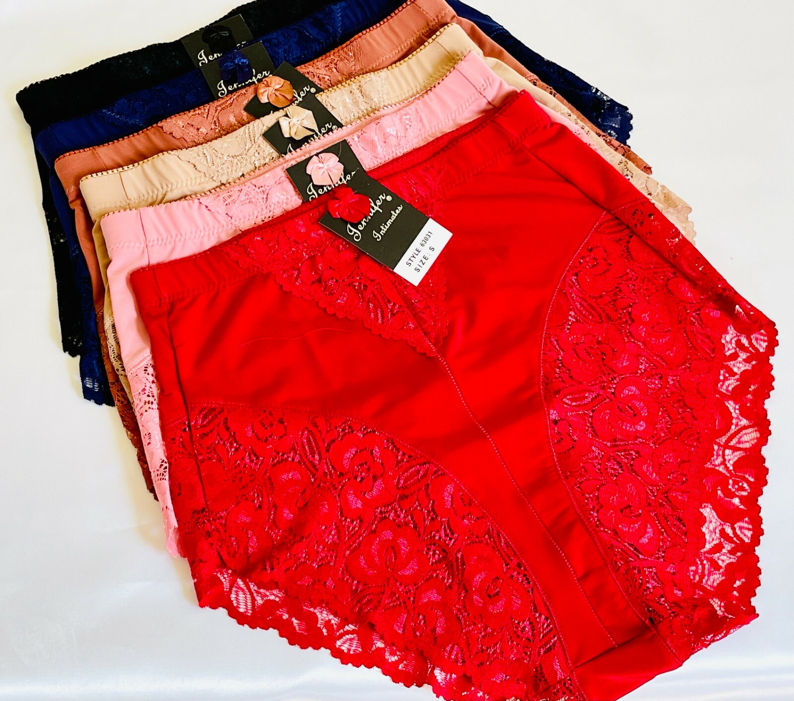 3-12 High Waisted Briefs Tummy Control Shaper Lace Bikini Panties 63031 S-5X LOT