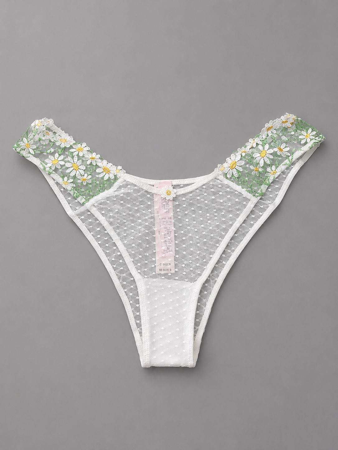 Victoria’s Secret Dream angel Ruched Flocked daisy Brazilian Panty New Medium VS