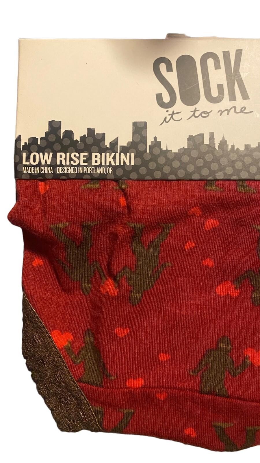 Ninja hearts Sock It To Me Ladies Panty Low Rise Bikini Combed Cotton Lace sz XL