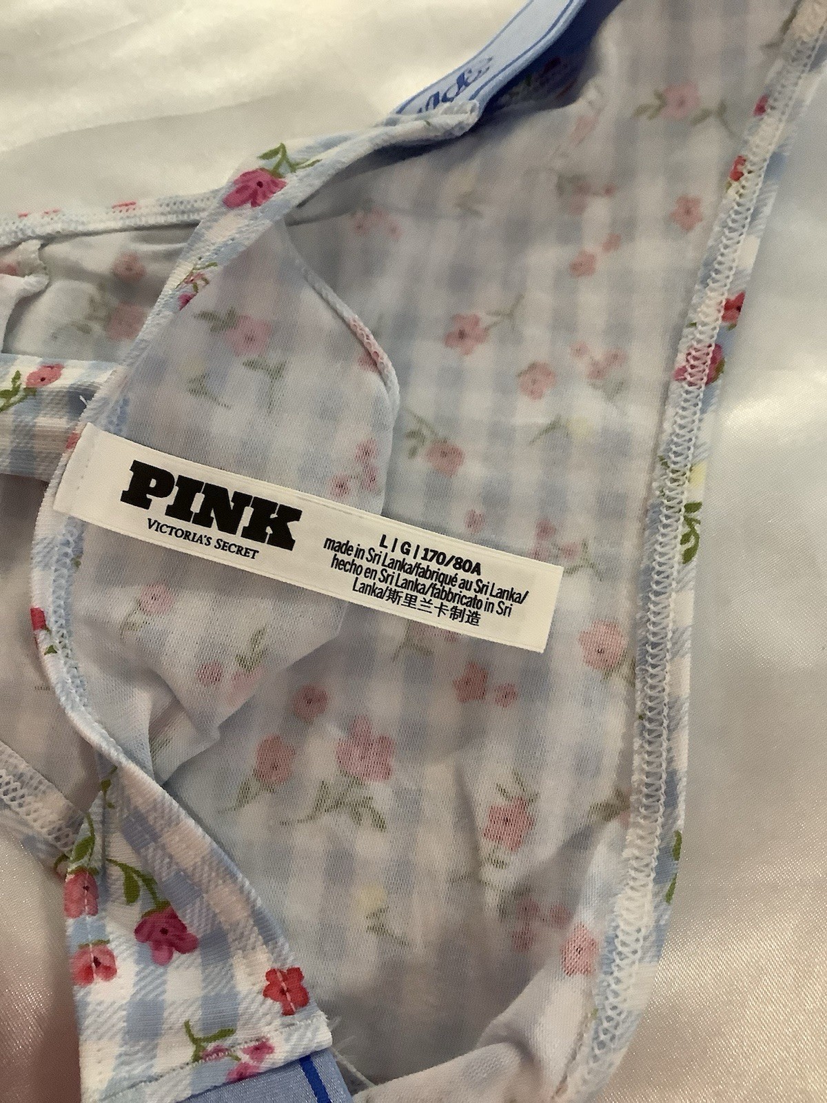 Women’s Victoria’s Secret PINK High Leg Thong Floral Gingham 5pk ($8 Each) L
