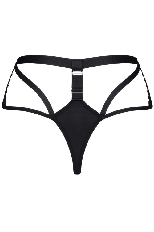 Womens Lace Panel Thong – Strappy Back, Adjustable Fit