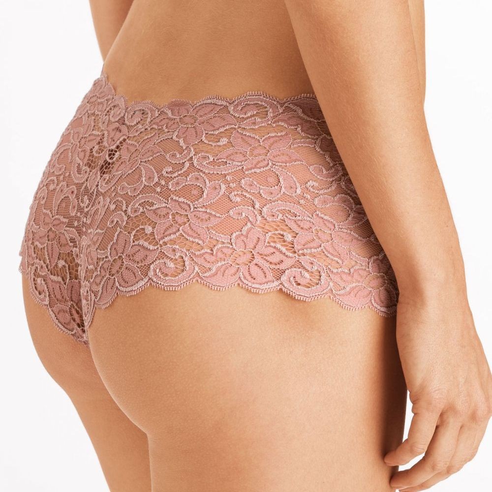 HANRO Luxury Moments Lace Boyleg Panties Rouge XS NEW