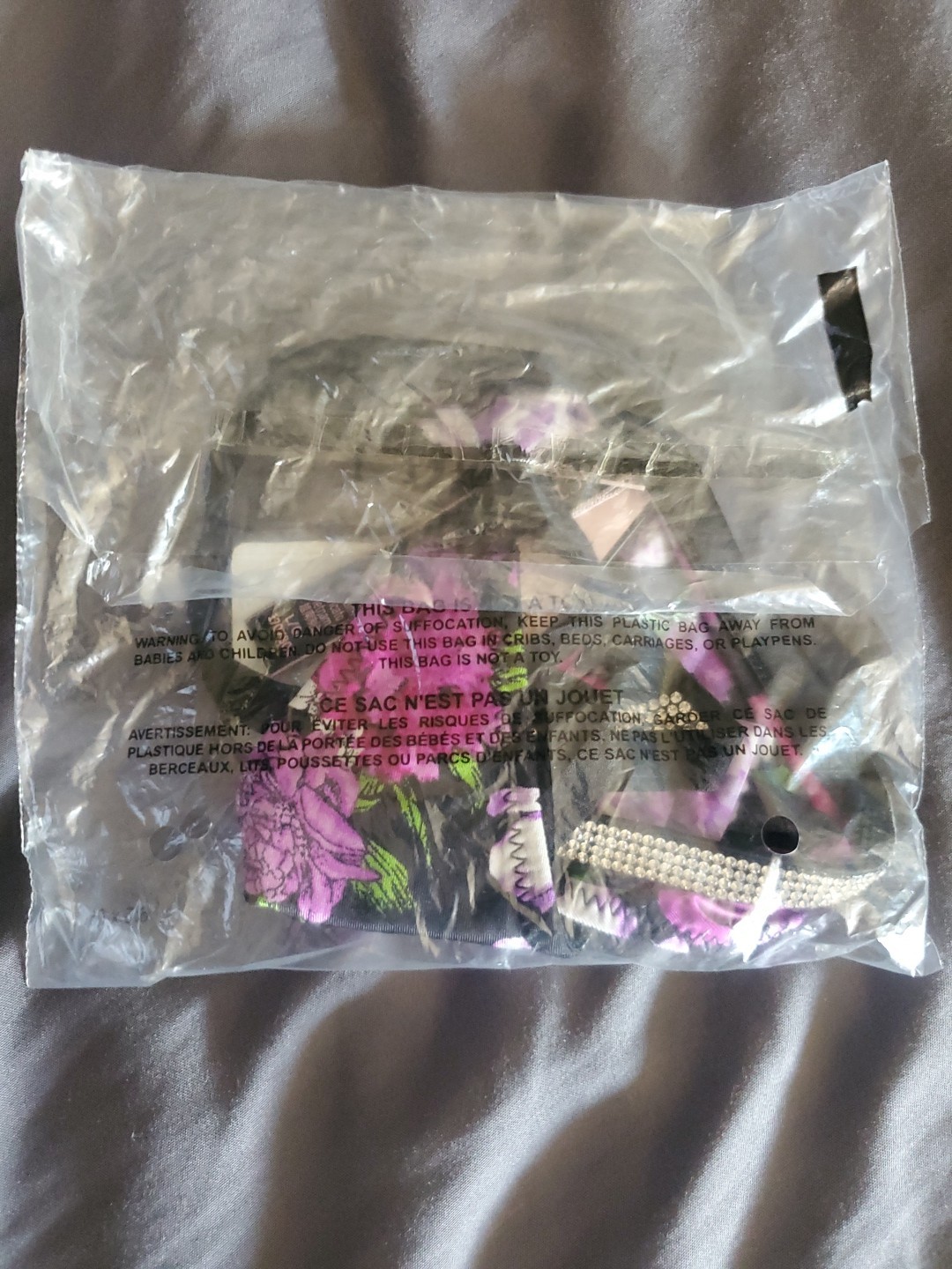 Victoria’s Secret Very Sexy Bombshell Shine V- String Panty S Purple Floral