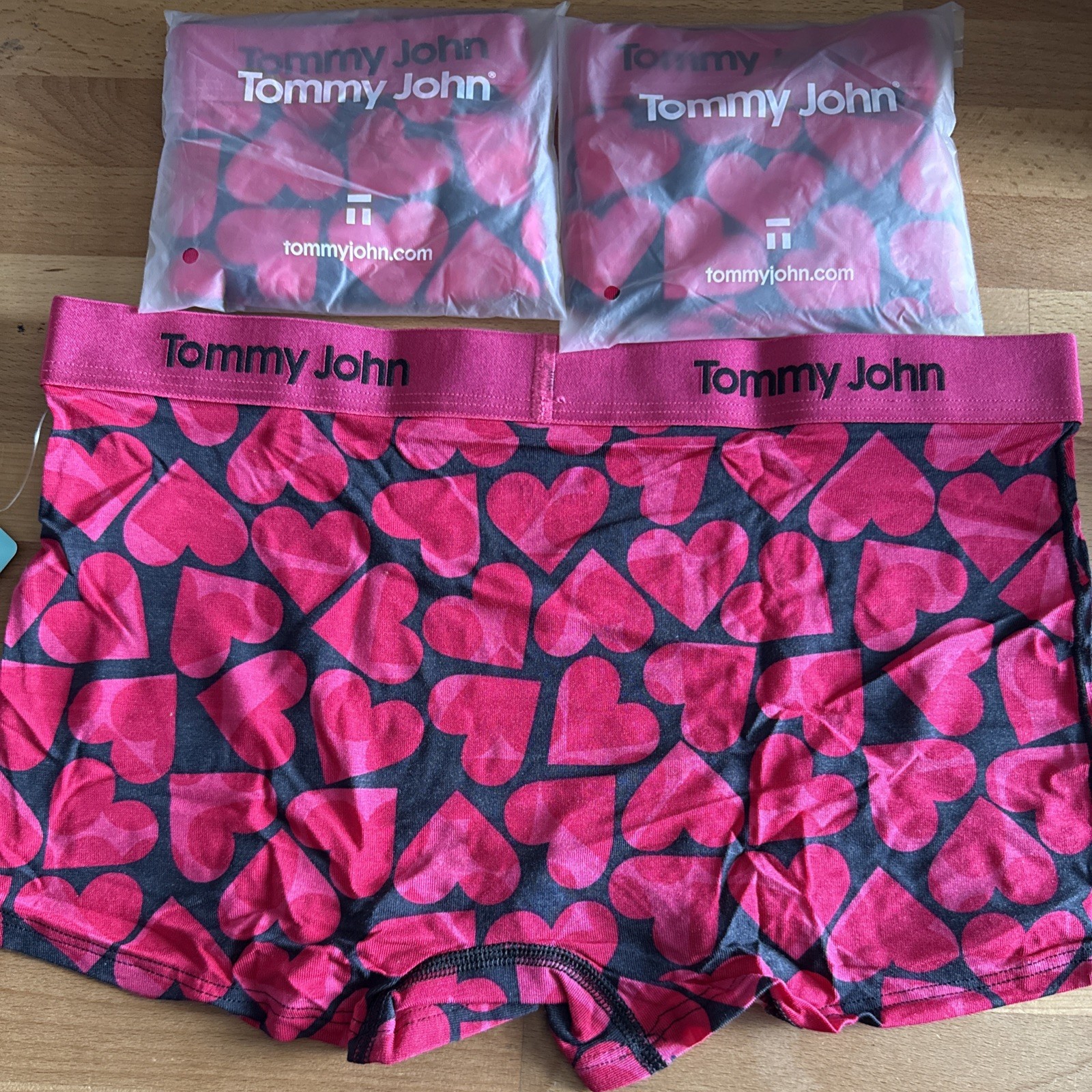 3X-Tommy John Second Skin Women’s Boy Short Panties Pink Hearts 🩷 Medium NWT