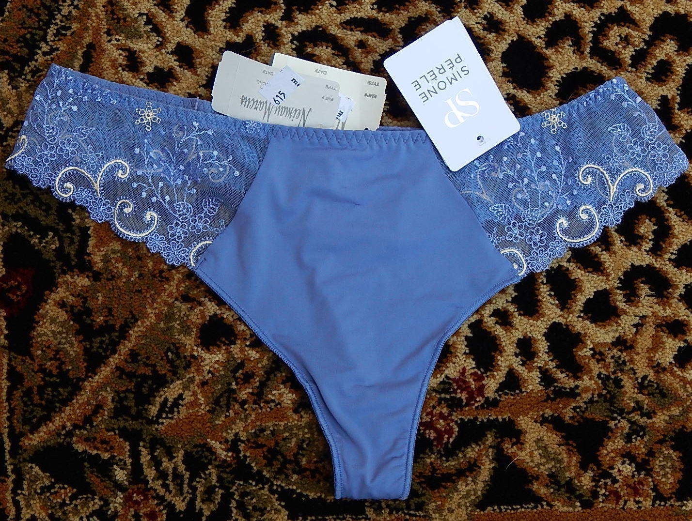 Simone Pérèle LACES THONGS PURPLE sz 2 FR(MEDIUM) NEW AUTHENTIC