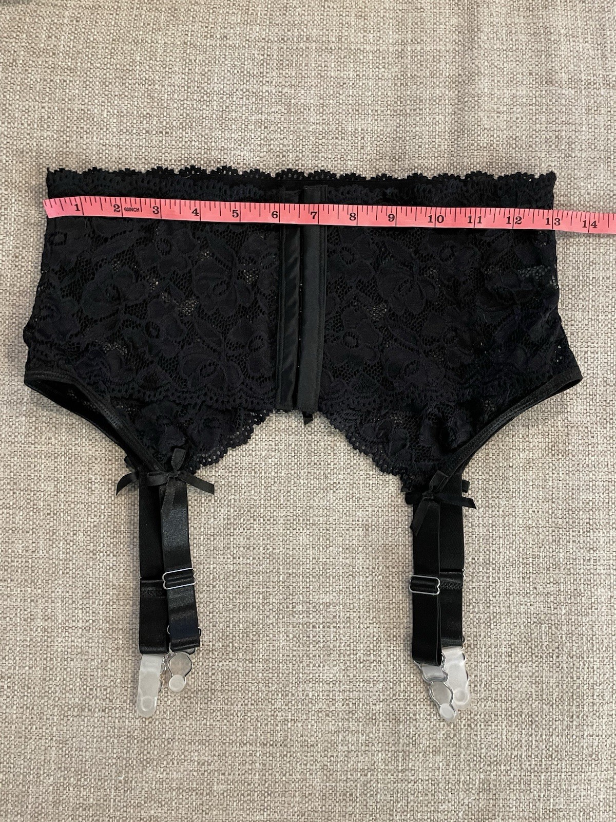 Sexy Lace High Waisted Garter Belt and Thong Set Women’s Size M/L (8-10) Black