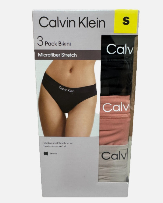 Calvin Klein Women’s Microfiber Stretch Bikini Underwear Panties 3 Pack S,M,L,XL