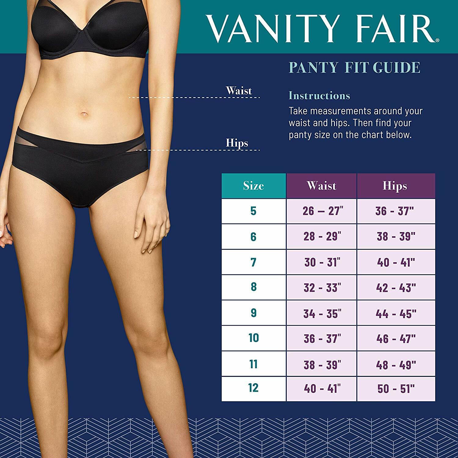 Vanity Fair Lace Nouveau 100% Nylon Full-Cut Azure Mist Brief Size 6/Medium