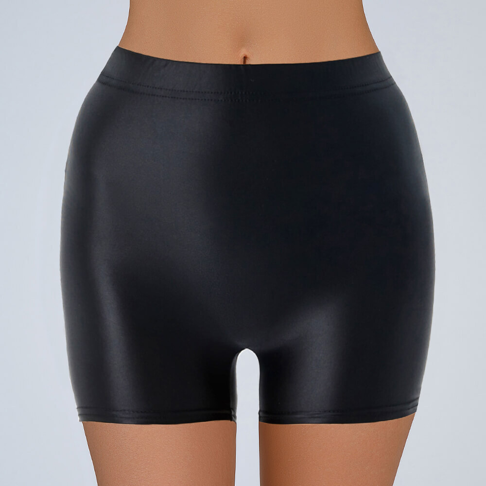 S-XL Glossy Women Men Boyshort Panty Bike Shorts Underpant Briefs Boxer Panties