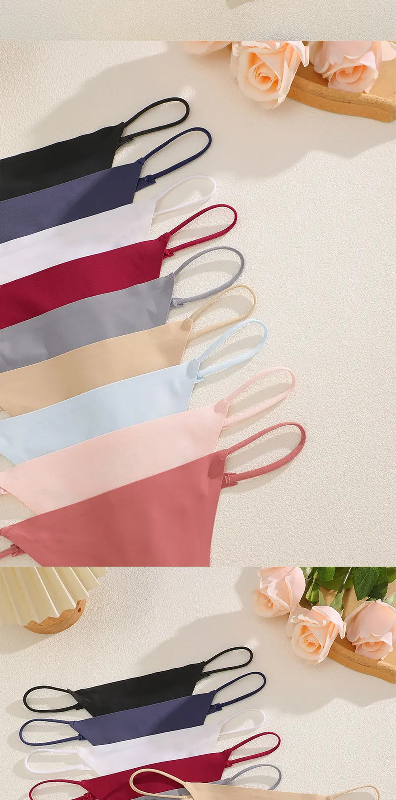 Low Rise Thong Panties Seamless Stretch Thin Strap Breathable Comfortable 6PCS