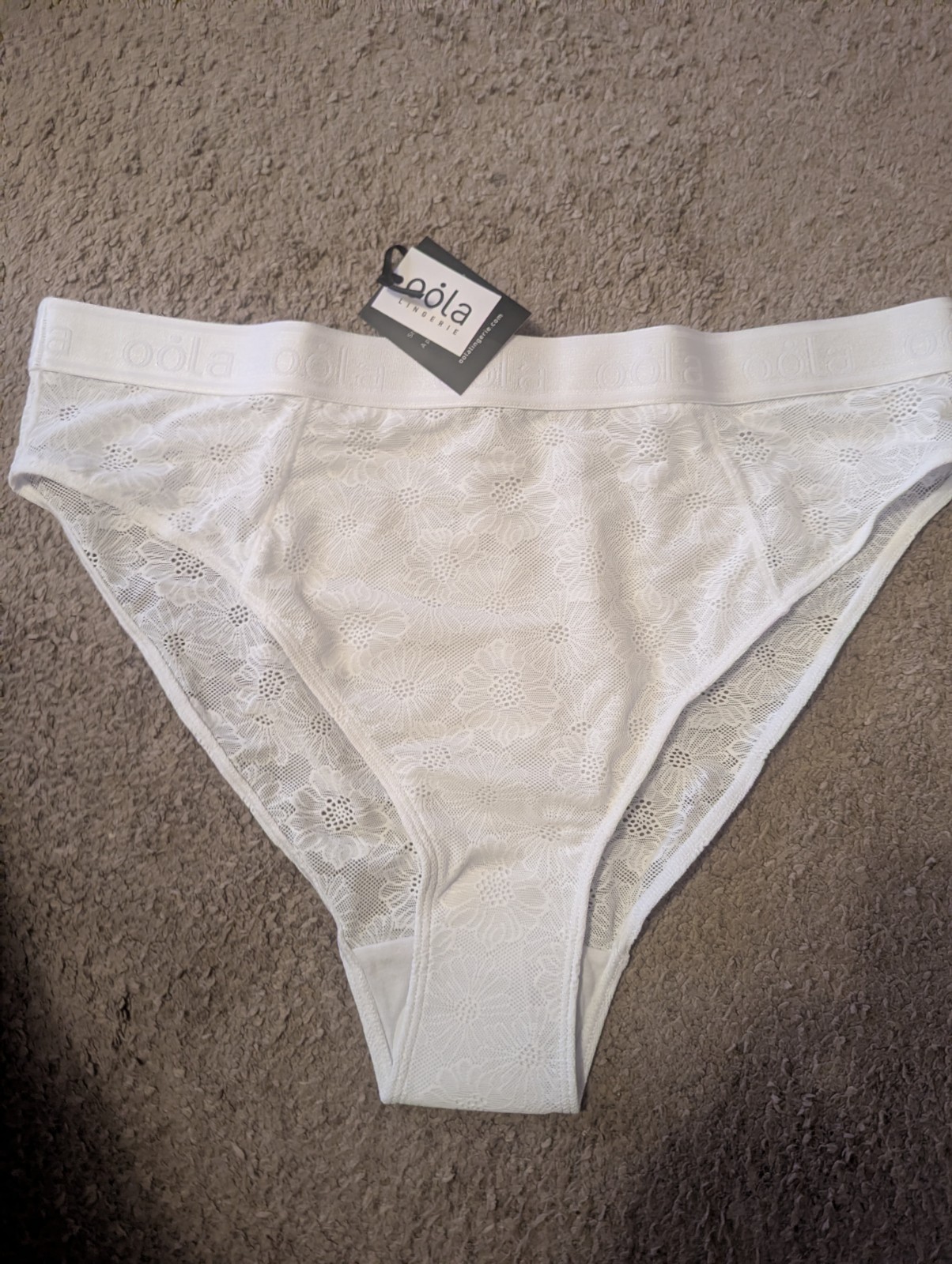 OOLA WHITE FLORAL LACE HIGH WAIST CONTROL BBRIEFS SIZE 14-16 BNWOT RRP £25
