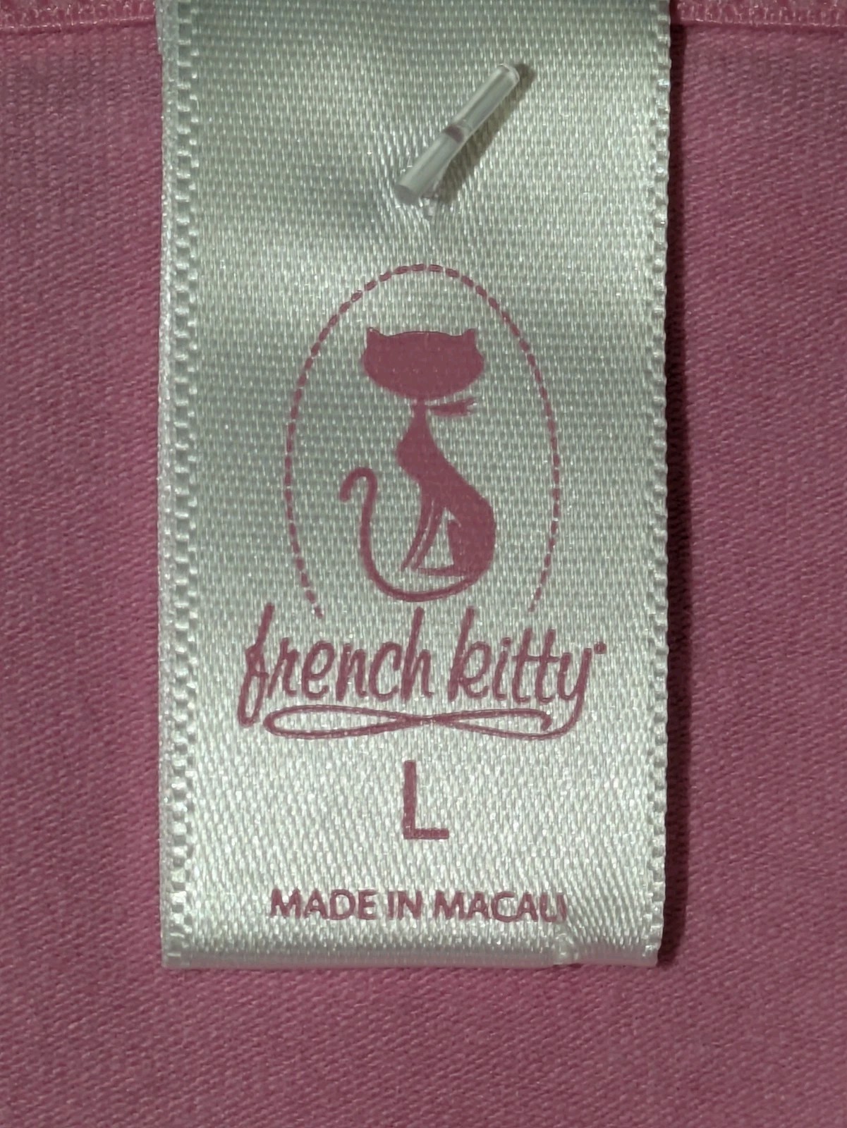 French Kitty Panties Sz L Pink Low Bikini w/French Kitty