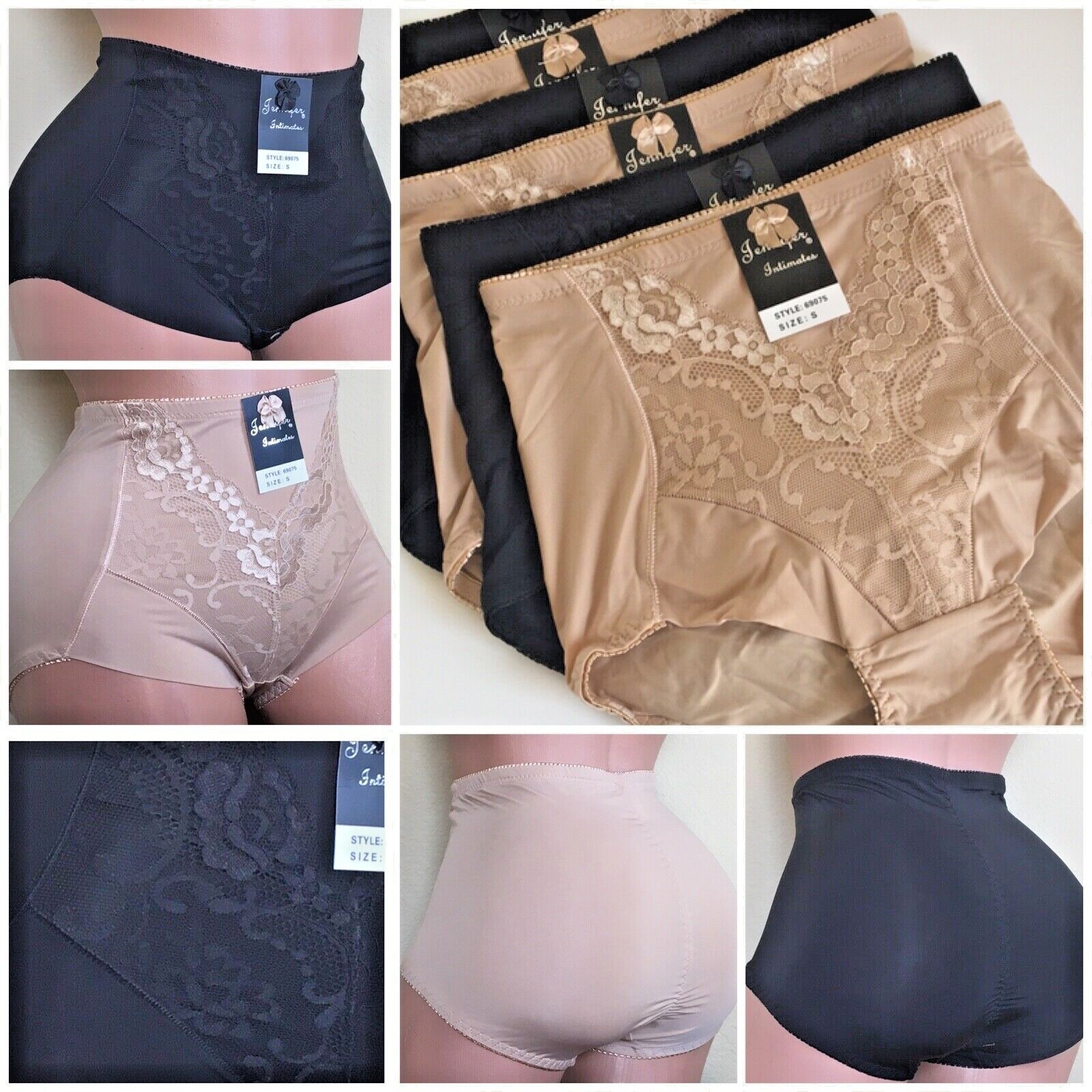 High Waisted Briefs Tummy Control Girdles 3 or 6 Pack Bikini Shaper Panties 75