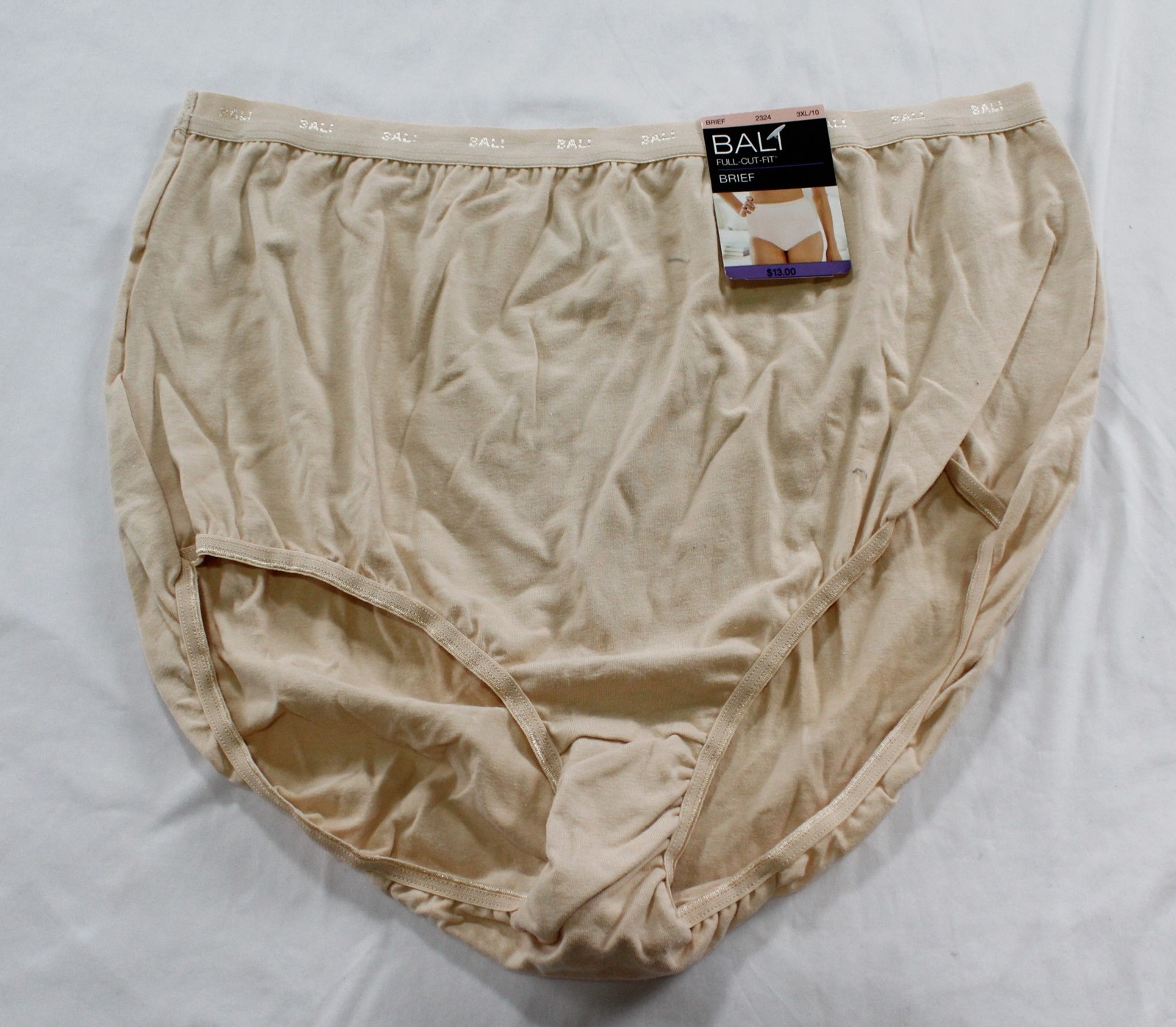 Bali Women’s Full Cut Fit Lightweight Stretch Cotton Brief DH3 Taupe 3XL NWT
