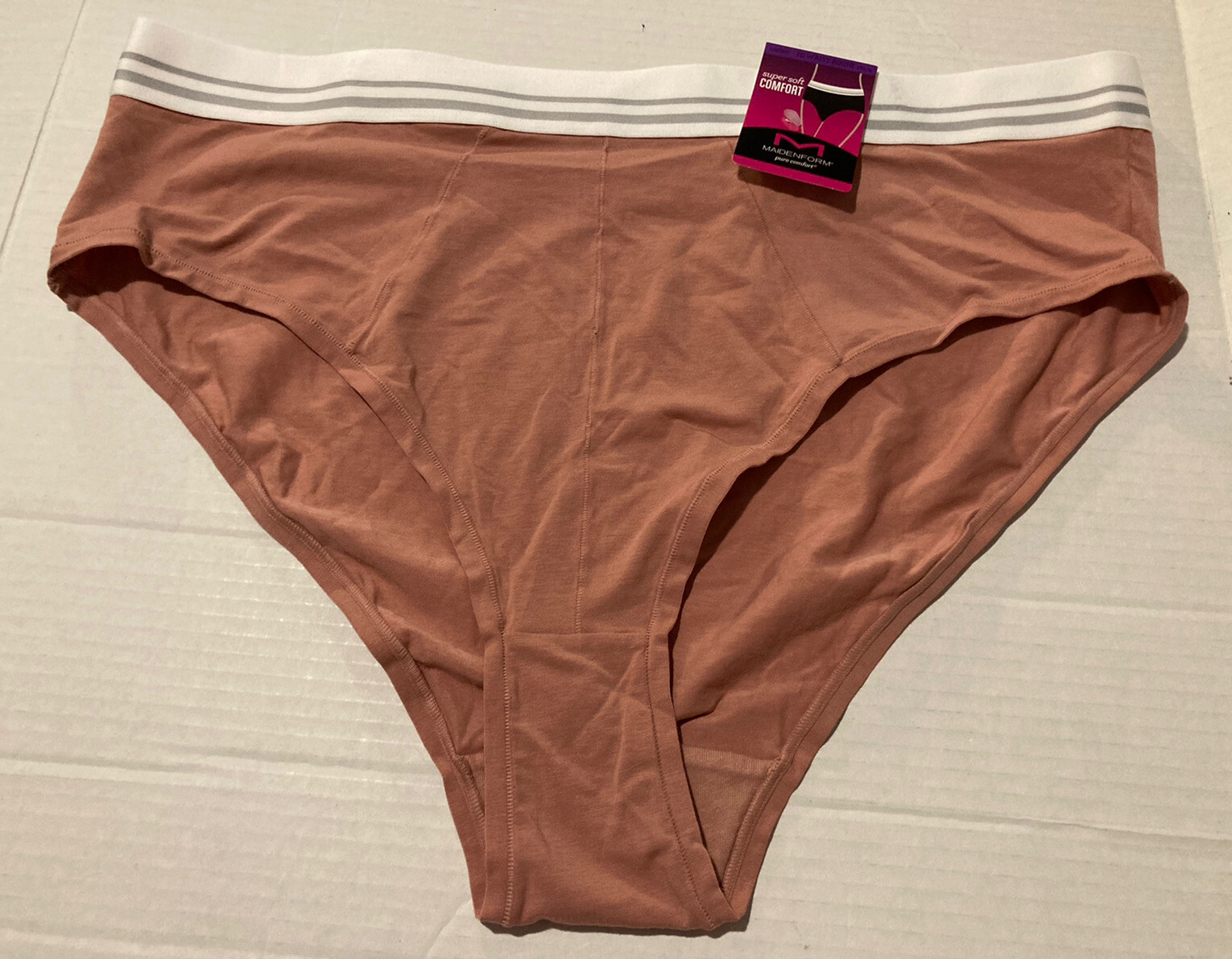 NWT Maidenform Super Soft Cotton Stretch Misted Rose Hi Waist Bikini Panty 2XL
