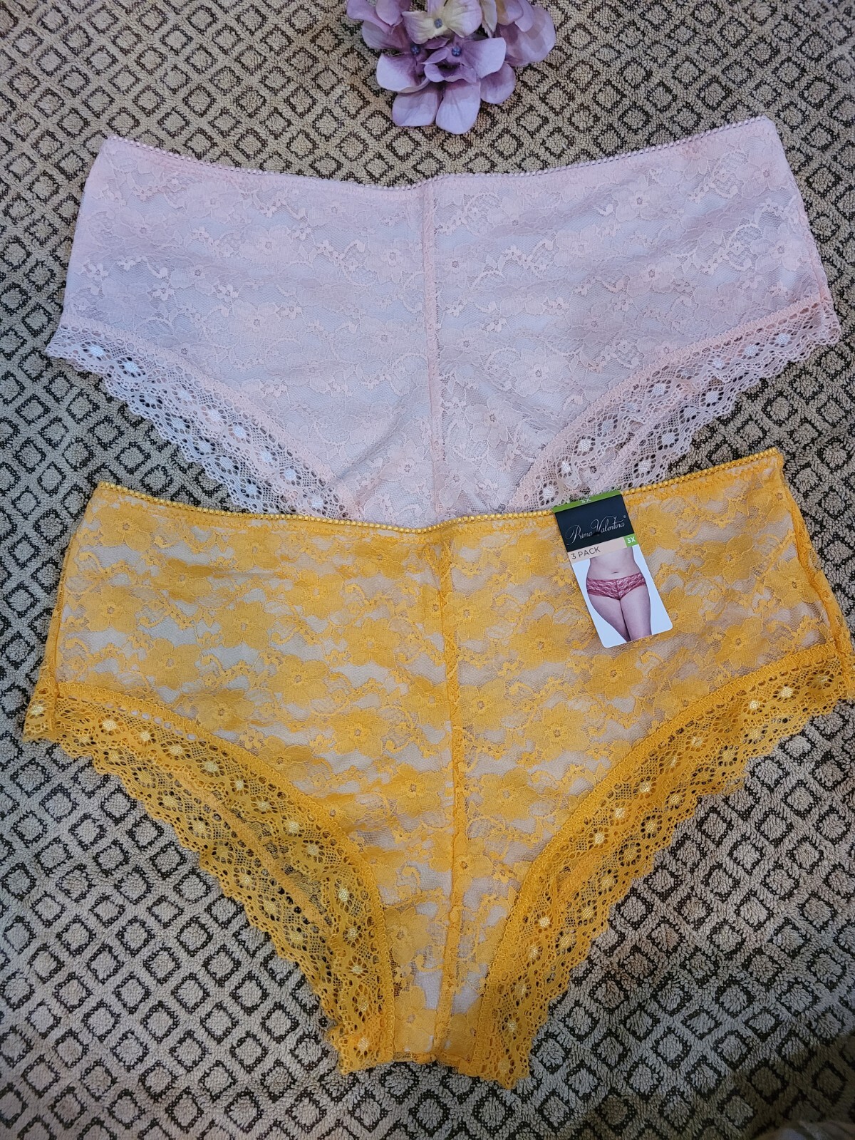3X PRIMA VALENTINA 848072 2 Pr SEXY LACE BOYSHORT PANTIES $22.00