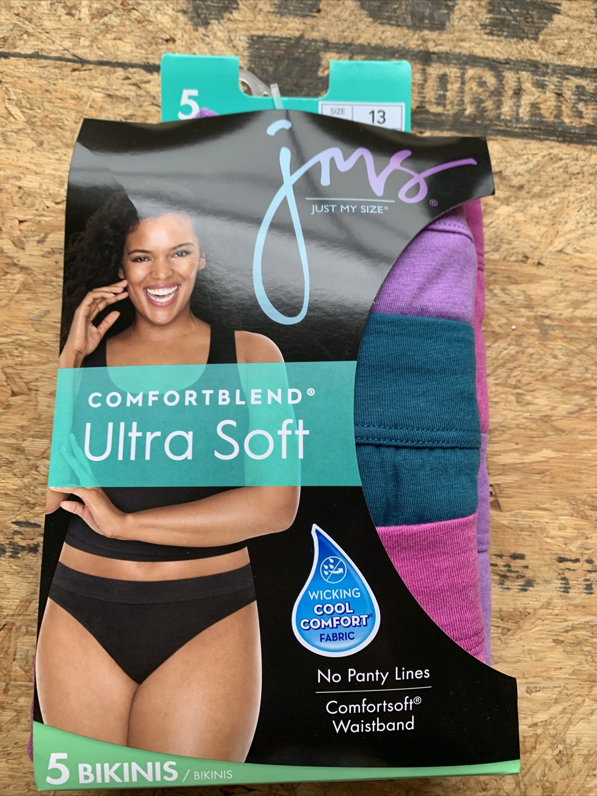 Just My Size Ultra Soft Bikini 5 Panties Womens Size 13 30/32 B