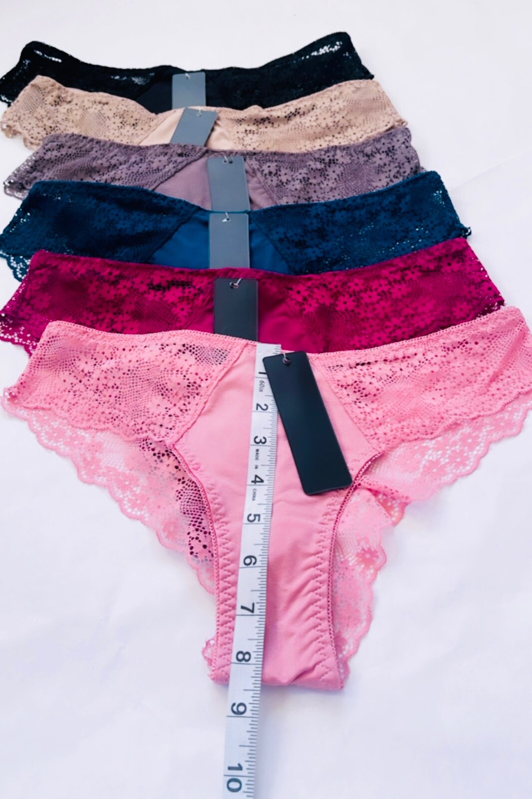 Lot 6 PRETTY SATIN Lace BIKINIS Style PANTIES Womens Underwear 68842 S M L XL