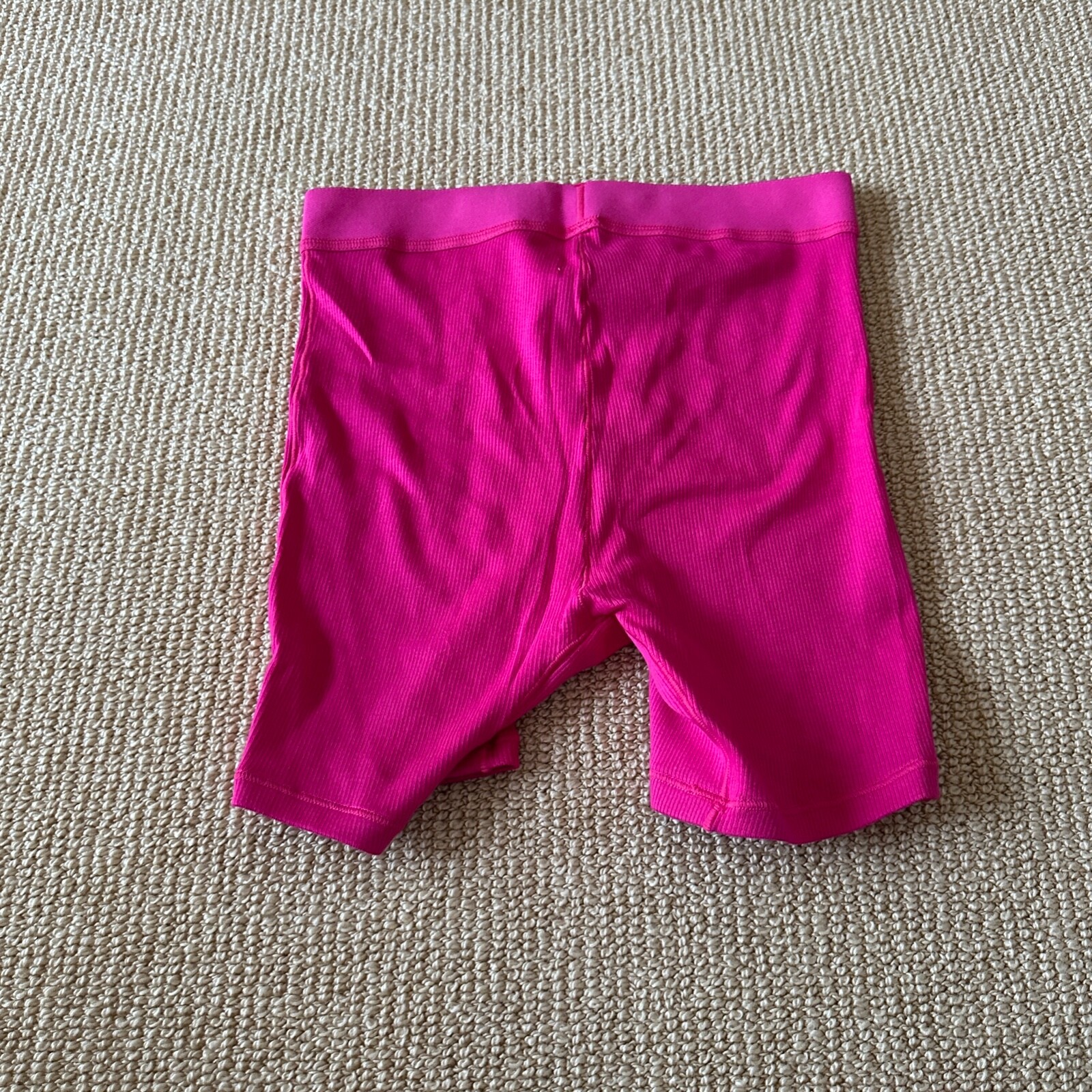 Skims Raspberry Cotton Rib Boxer Shorts, Size XS NWT