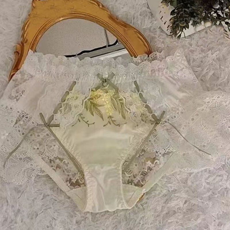 Womens Girls Lace Floral Panties Briefs Bow Lolita Underwear Princess Underpants