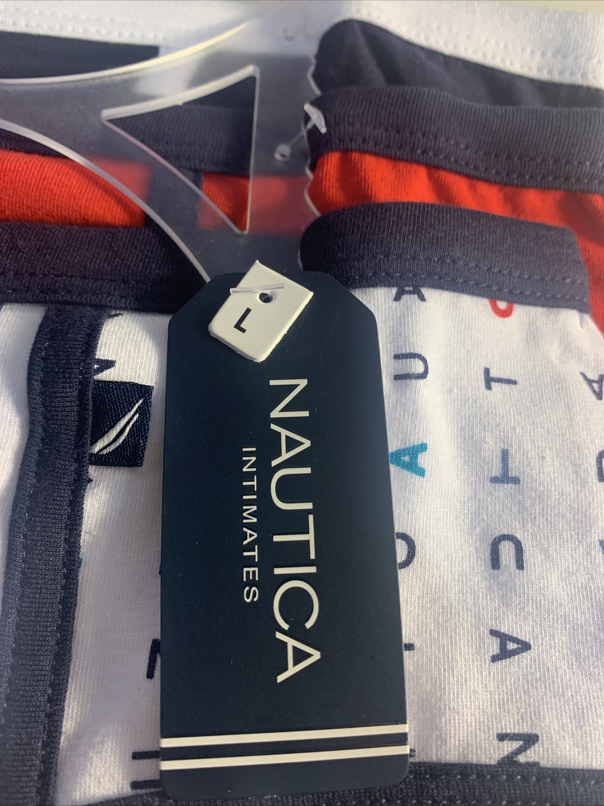 Nautica Intimates Women’s 3 Pack Spandex Hipster Panties Large Red Blue White