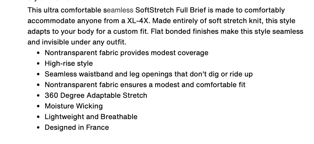 Chantelle ONE SIZE PLUS (1X-4X) SoftStretch Brief Panty 1137 NWOT Coffee Latte