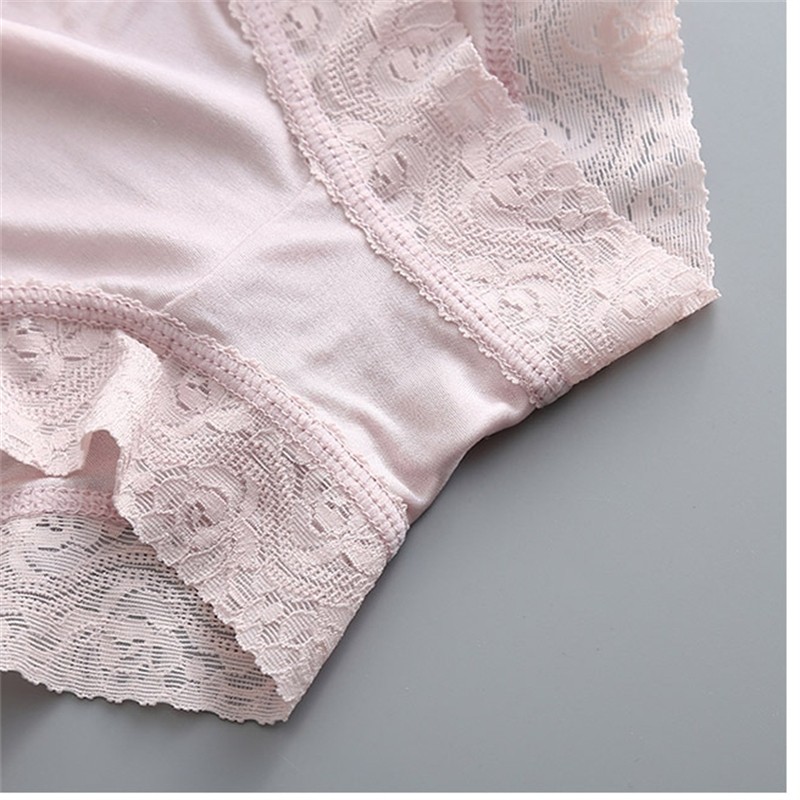6 Pair Women 100%silk Double Knitted Waist Briefs Panties Underwear Bikini Lace