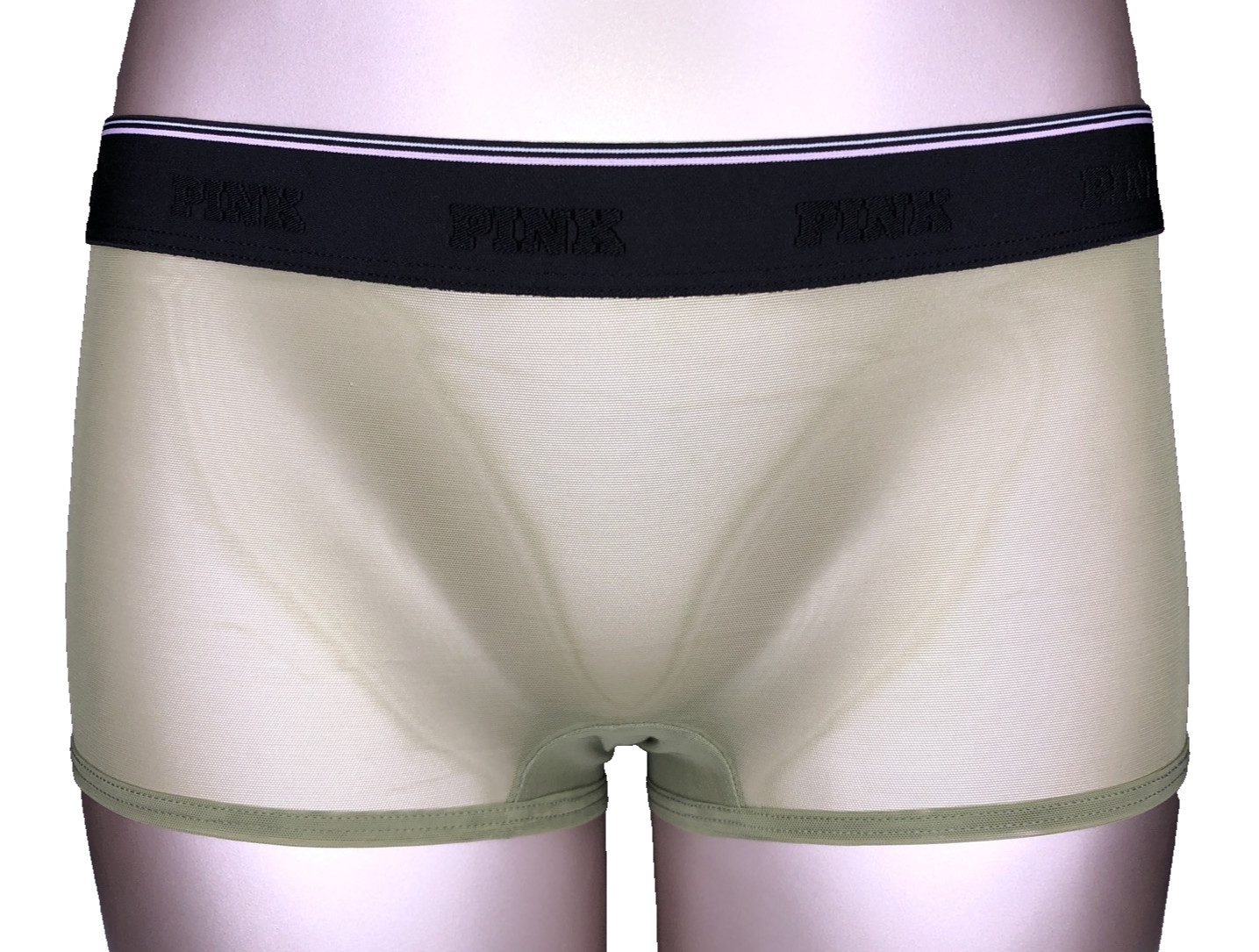 Victoria’s Secret PINK NWT XXL Green Sheer Mesh Boyshort Panty Logo Sexy