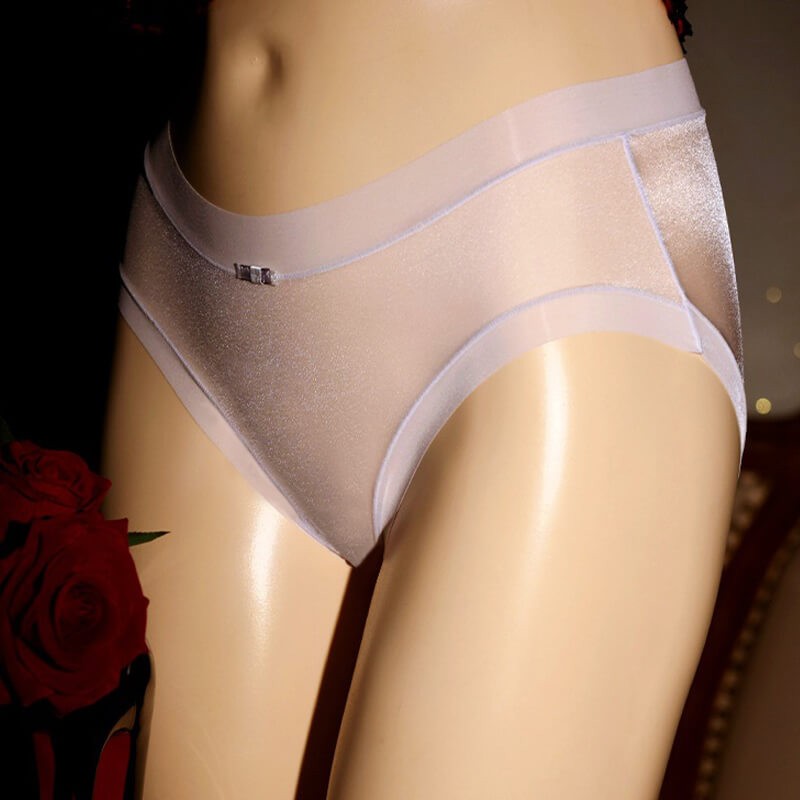 6 Mixed Color Women’s See-through Shiny Glossy Briefs Underwear Panties Knickers
