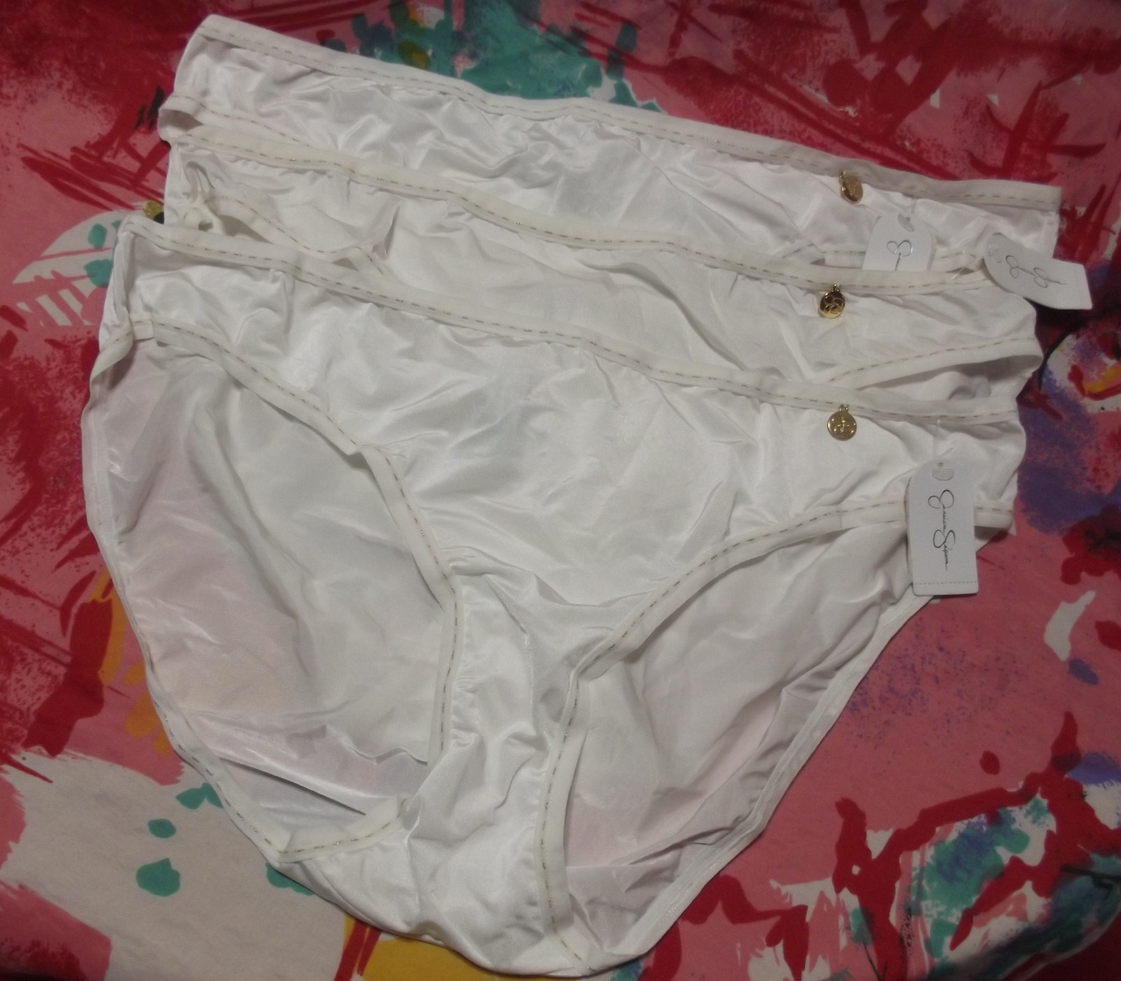 3 NEW JESSICA SIMPSON JS2175 WH MICROFIBER BIKINI PANTIES XL
