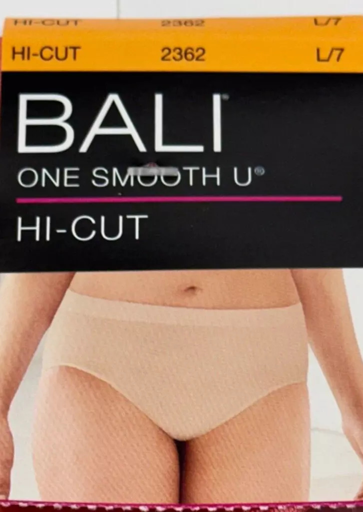 Bali One Smooth U Smoothing Hi-Cut Panty Size 7 L LARGE 2362 NEW 3 PACK