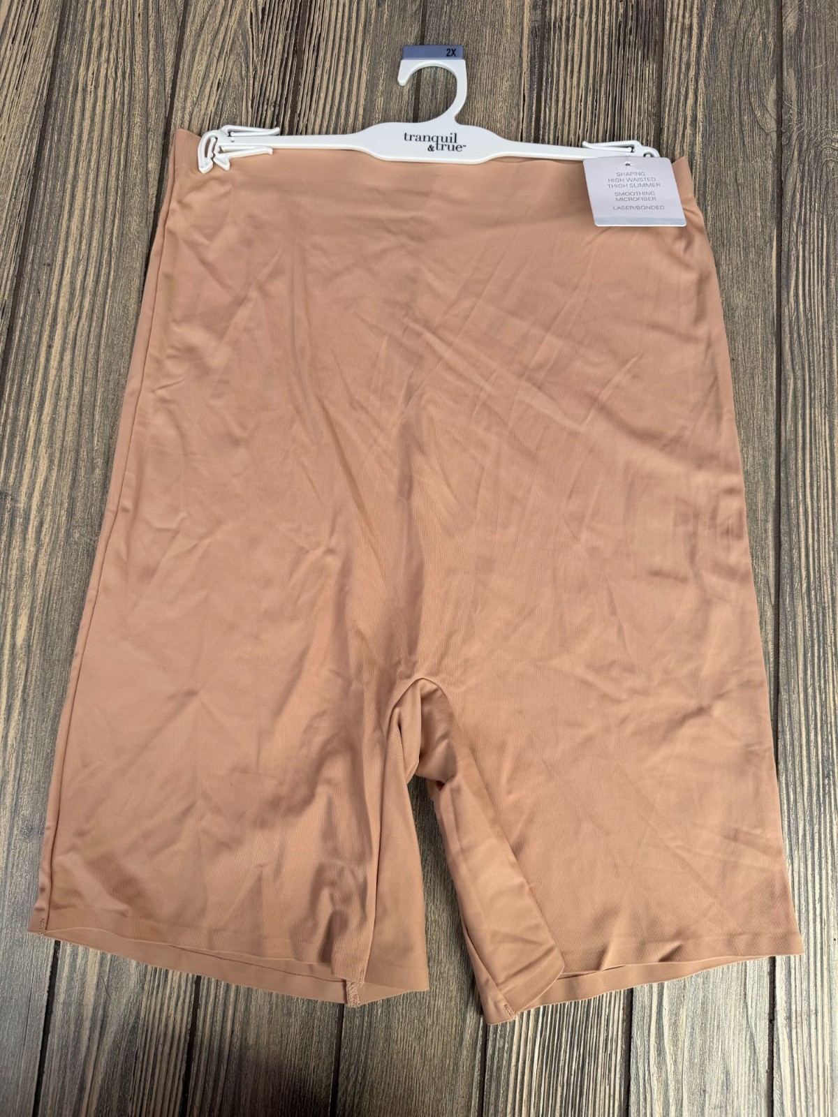 Tranquil & True 2X Shaping High Waisted Thigh Slimmer Smoothing Microfiber Under