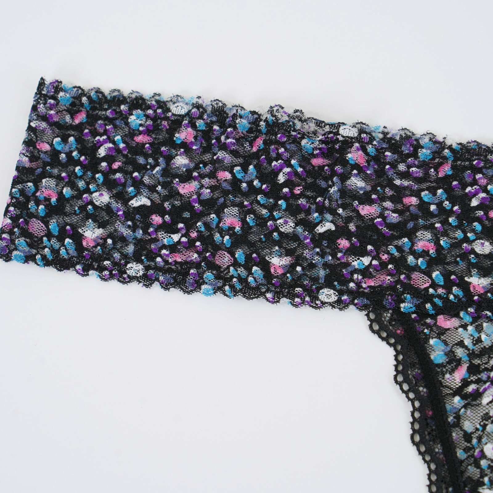 MAIDENFORM Women’s Size 8 X-LARGE Multicolor DOT BLACK LACE THONG Panty #DMESLT
