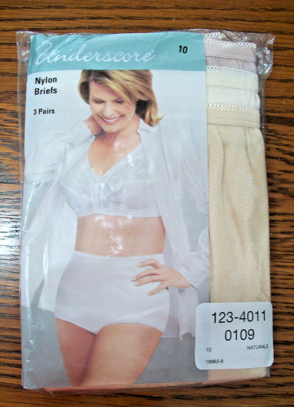 NEW UNDERSCORE PLUS 10 LOT 3 SILKY NYLON BRIEFS PANTIES UNDERWEAR~COTTON LINER~
