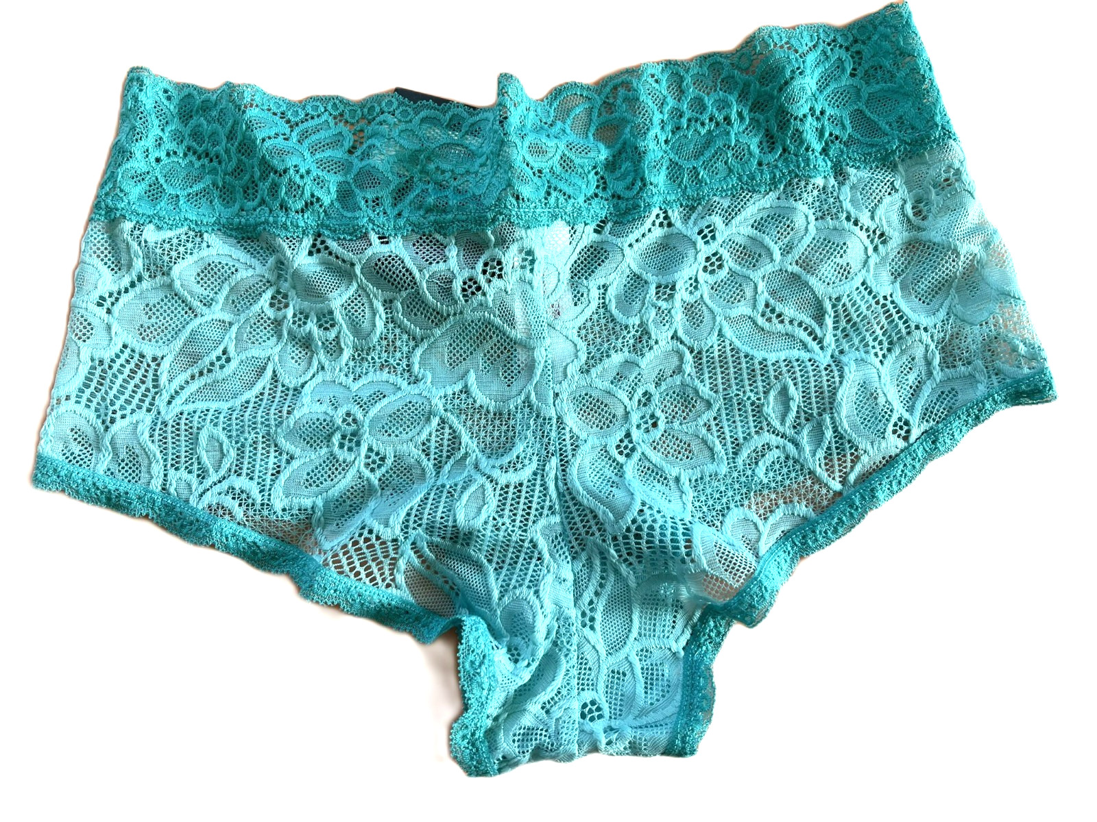 Leaf Lace Boy Shorts Panty No Boundaries Size Small (3-5) Blue W233E