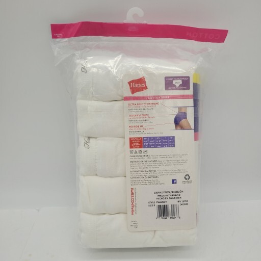 Hanes Women’s Cotton Brief Panties Size 9 White 10 Pack Cool Comfort Tagless NEW
