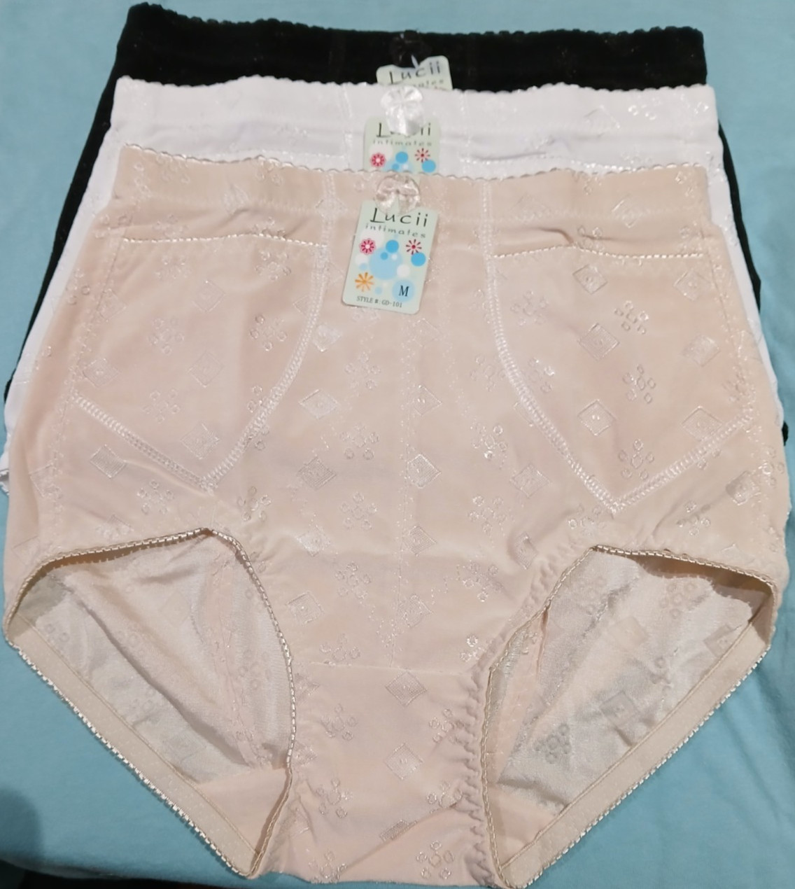 3NWT LUCII WOMENS 2POCKET POLYESTER TRAVEL BRIEF PANTY GIRDLE BOTTOM SUPPORT MED